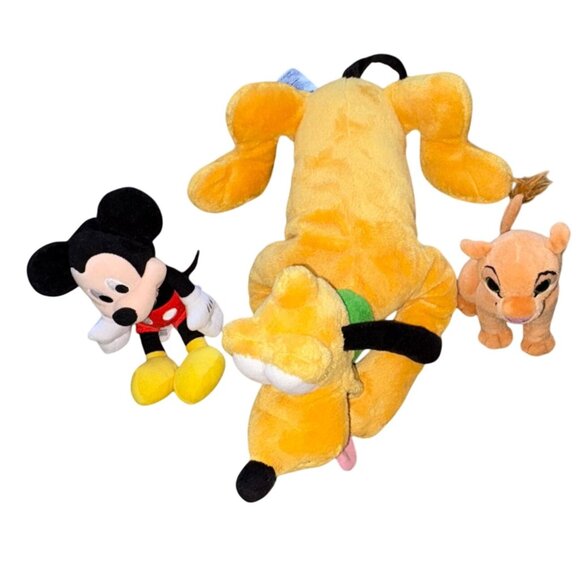 Disney Plush 3 Piece Lot-Pluto, Mickey Mouse & Nala-GUC - Picture 2 of 9